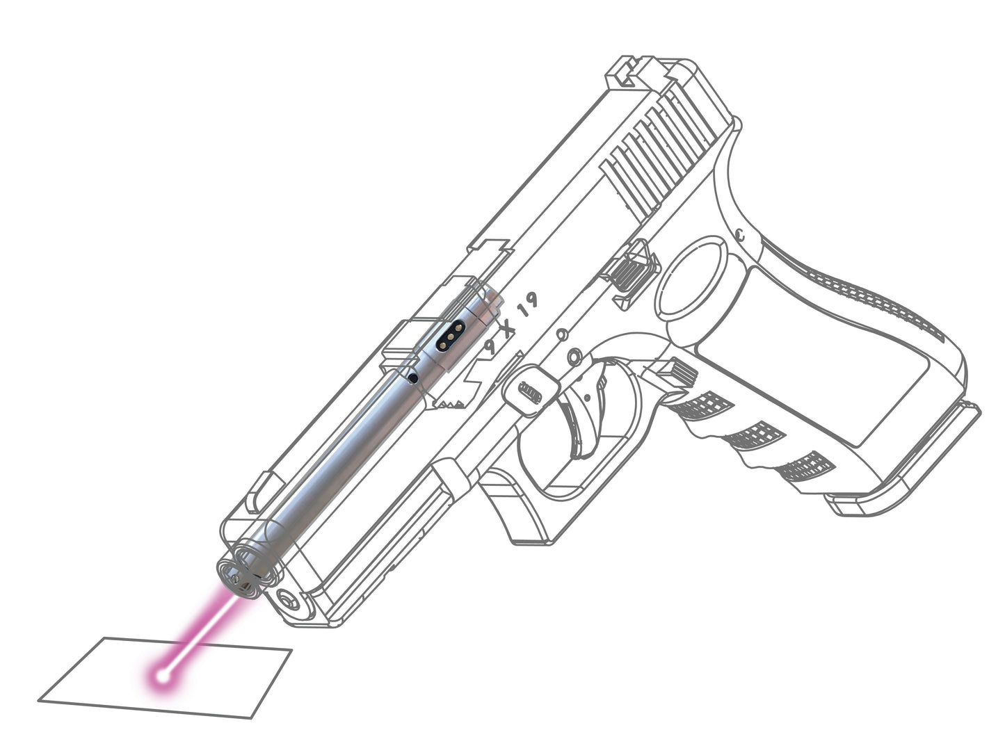 LN-9 Stainless 9mm Laser Training Tube